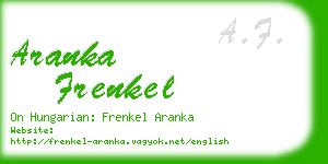 aranka frenkel business card